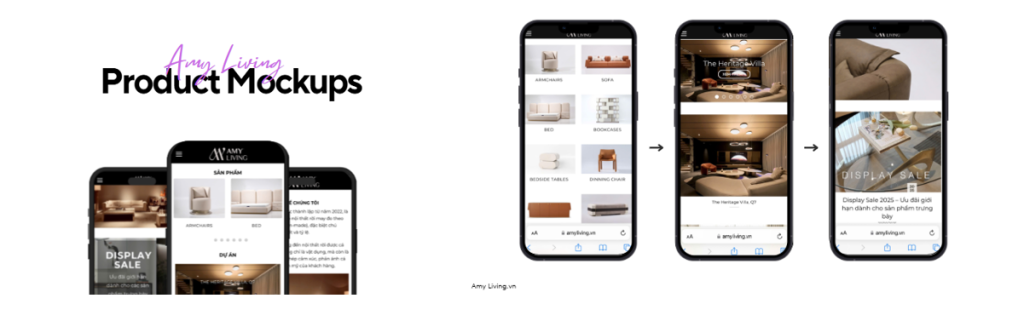 Mockup homepage trên Mobile, Tablet