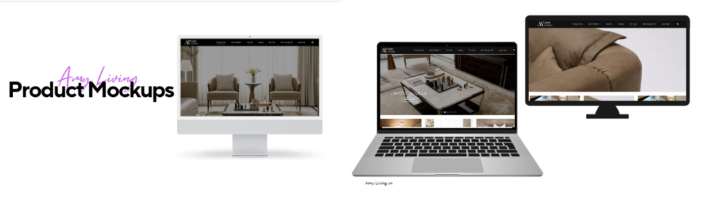 Mockup homepage trên desktop