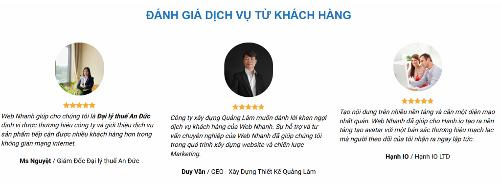 Khách hàng chia sẻ sau khi sử dụng dịch vụ quản trị website WebNhanh Asia
