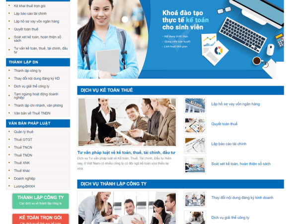 Mẫu Web Kế Toán Dịch Vụ