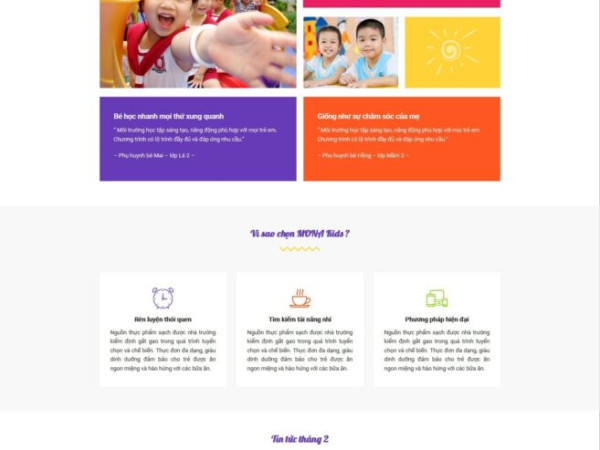 Mẫu thiết kế web trường mầm non