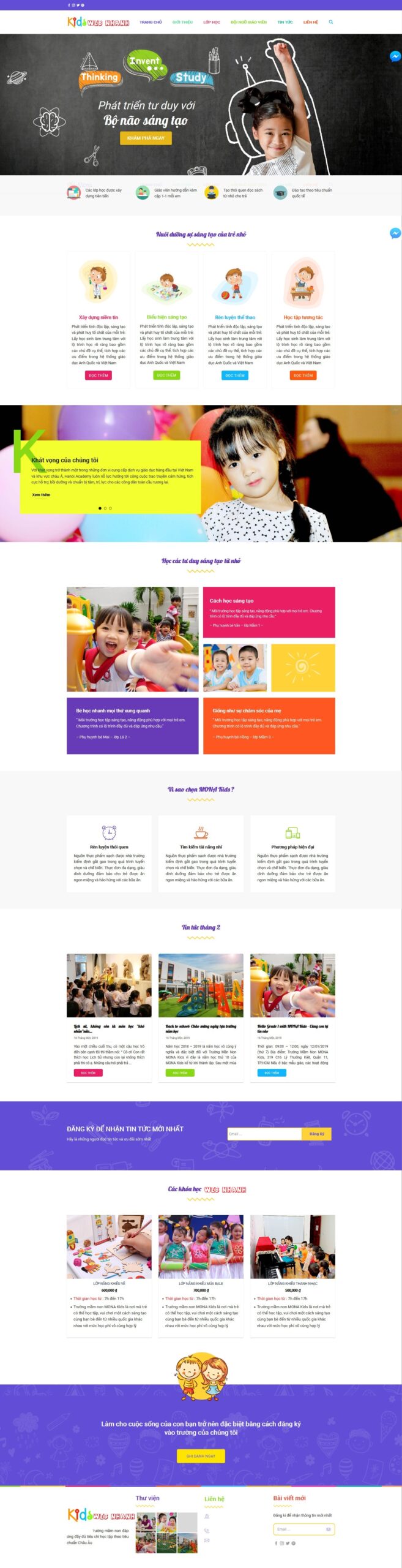 Mẫu thiết kế web trường mầm non