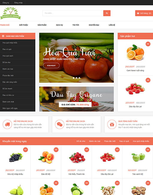 Mẫu Web Siêu thị Mini
