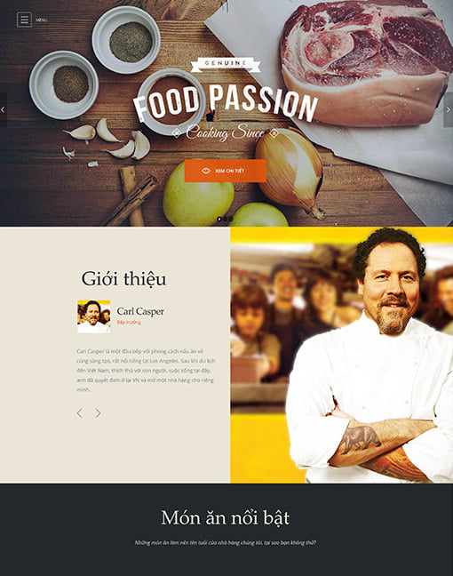 Mẫu Web Quán Ăn