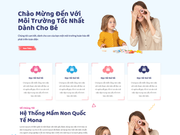 Mẫu Web Trường Mầm Non Quốc Tế