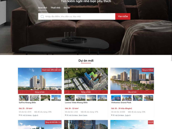 Website Bất Động Sản Mới 2023