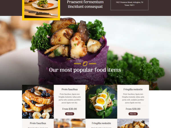 mẫu Web quán ăn