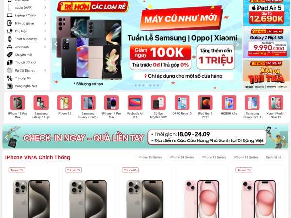 Thiết kế web bán điện thoại