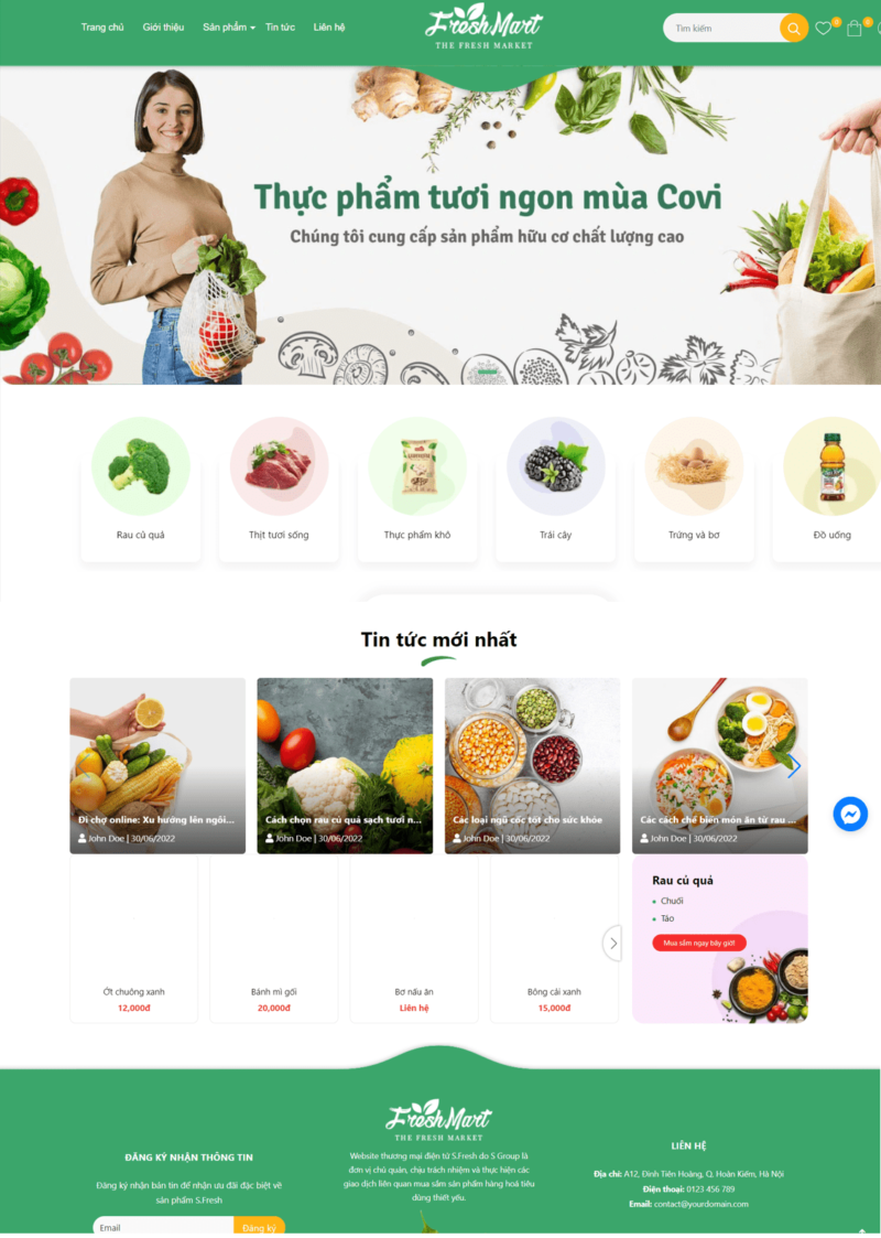 Mẫu Web Bán hàng Thực Phẩm